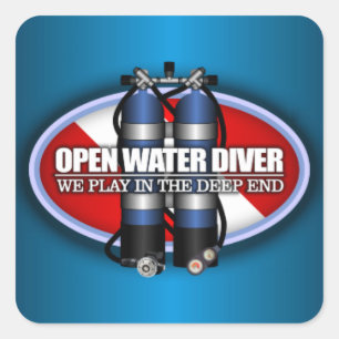 Open Water Diver (ST2) Quadratischer Aufkleber