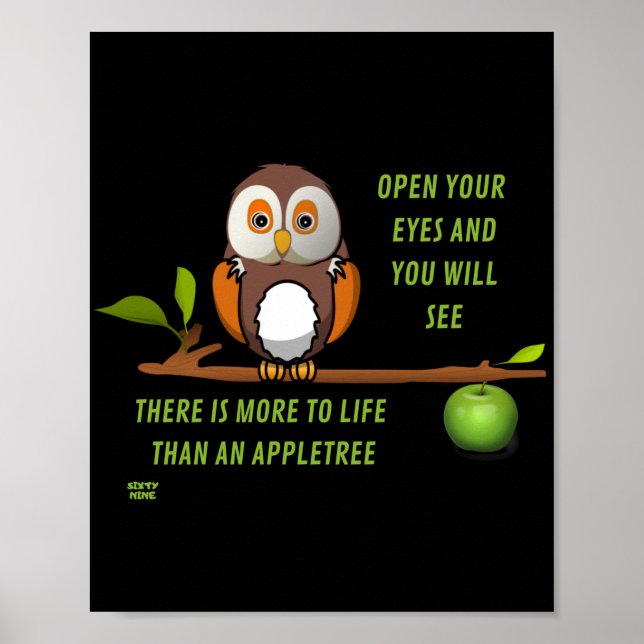 "OPEN YOUR EYES AND YOU WILL SEE" funny            Poster (Vorne)