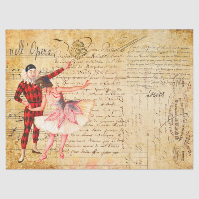 Oper mit französischer Handschrift Seidenpapier (Vorderseite)