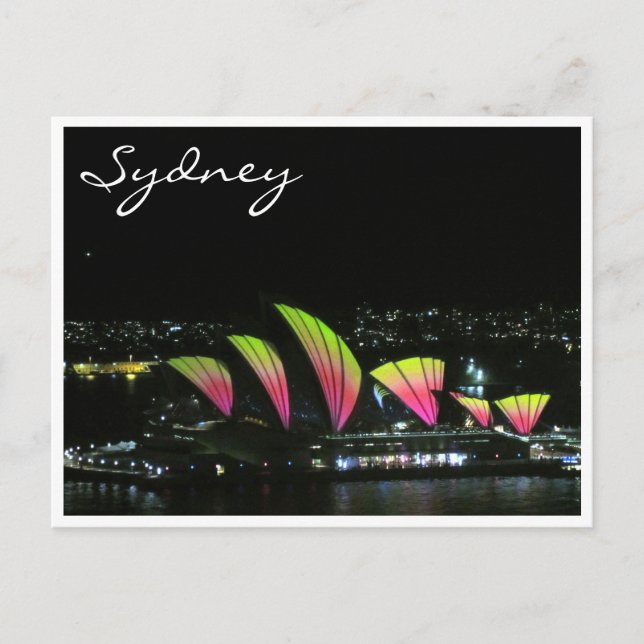 Oper Sydney, lebhaft orange Postkarte (Vorderseite)