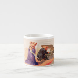 Oper und Expresso - anthropomorphes Gesang-Schwein Espressotasse