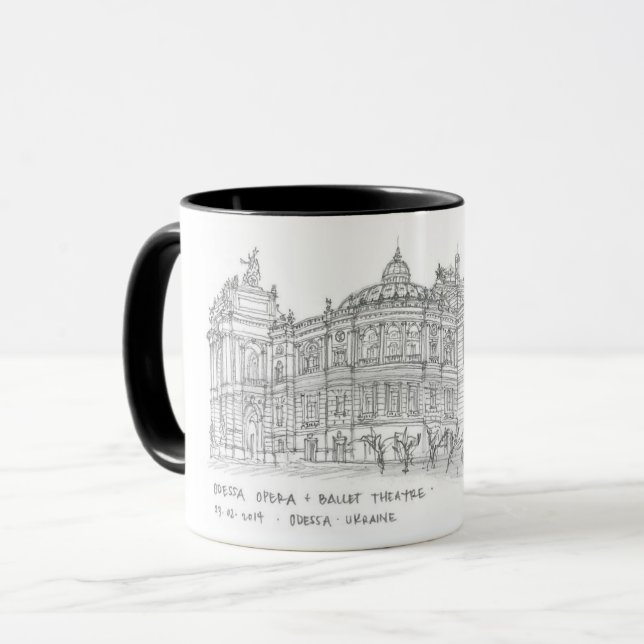 Opera + Balletttheater, Odessa, Ukraine Tasse (Vorderseite Links)