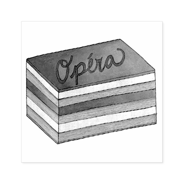Opéra Cake French Patisserie Dessert Gummistempel (Prägung)