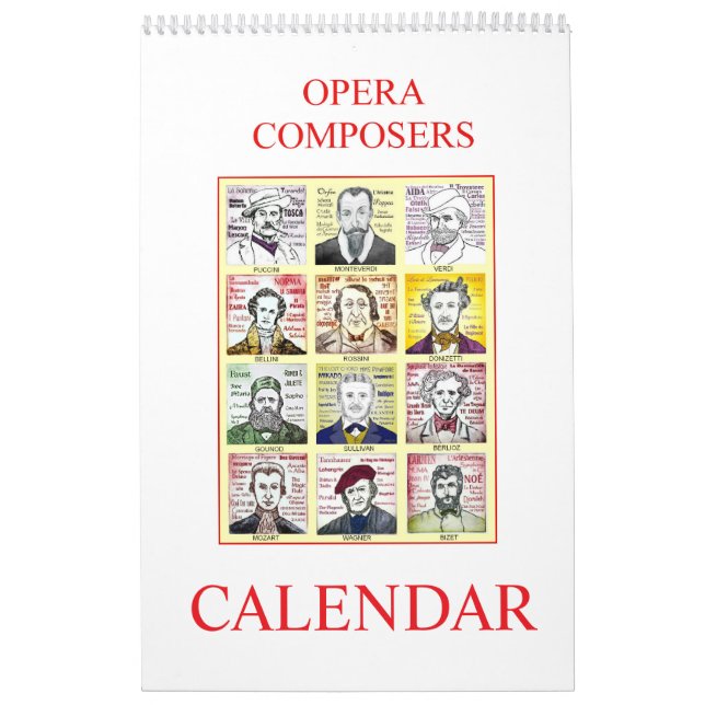 OPÉRA COMPOSERA calendrier mural (Protection)