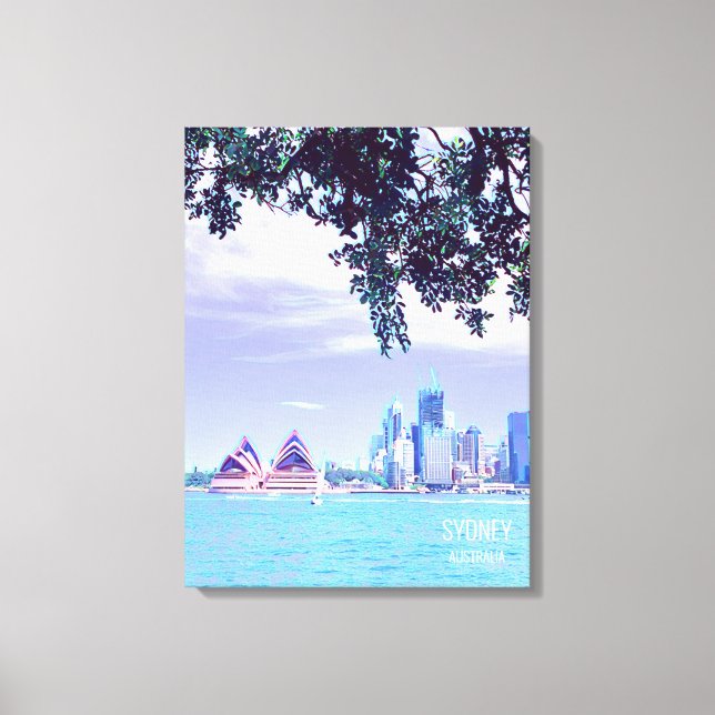 Opera House Sydney Harbour Blick aufs Wasser Leinwanddruck (Vorderseite)