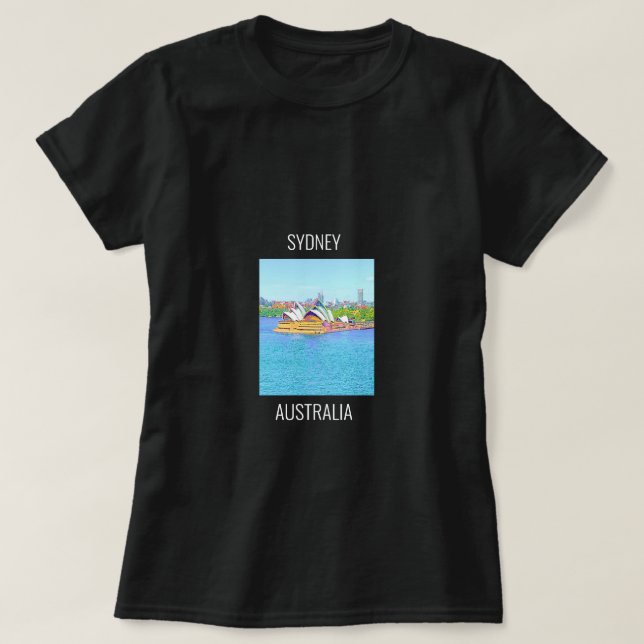 Opera House Sydney Harbour mit Blick auf das Wasse T-Shirt (Design vorne)