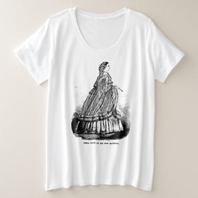 Opera-Mantel des neuen Materials Große Größe T-Shirt (Design vorne)