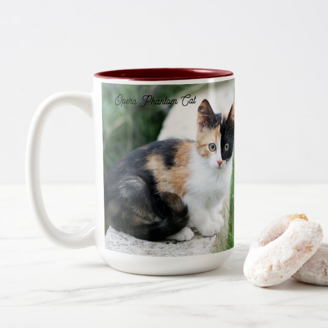 Opera Phantom Cat Zweifarbige Tasse (Mit Donut)