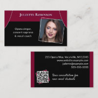 Opera Singer Singing Tutor QR Code Black Dark Red