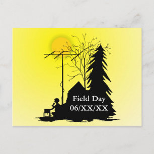 Opérateur de silhouette de carte postale promotion