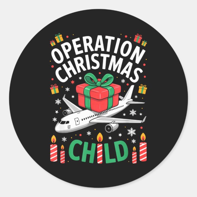 Operation Christmas Child Family Matching Xmas Fun Runder Aufkleber (Vorderseite)