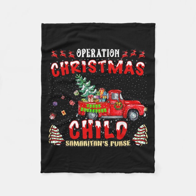 Operation Christmas Child Funny Family Matching Xm Fleecedecke (Vorderseite)