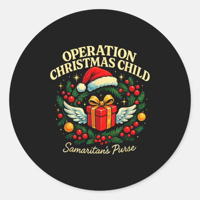 Operation Christmas Child Samaritan’s Purse Xmas D Runder Aufkleber (Vorderseite)