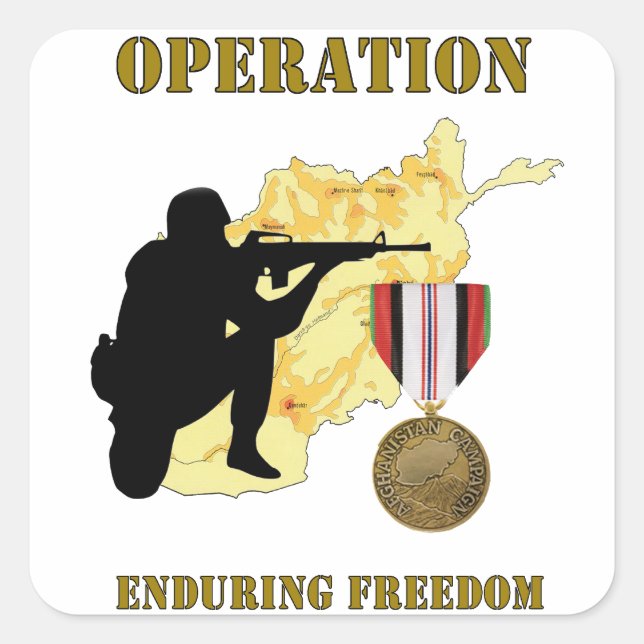 Operation Dauerhafte Kriegsführung in Afghanistan Quadratischer Aufkleber (Vorderseite)