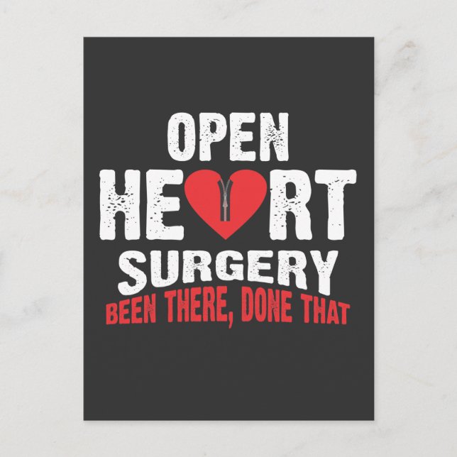 Operation des offenen Herzens Patient Bypass Erhol Postkarte (Vorderseite)