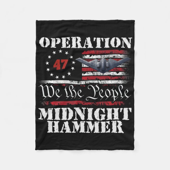 Operation Midnight Hammer - USA-Flagge Midnight Ha Fleecedecke (Vorderseite)