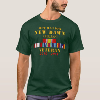 Operation New Dawn Service Ribbon Bar w GWT Iraq 2 T-Shirt