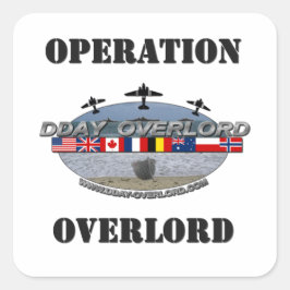 Operation Overlord 1944 Quadratischer Aufkleber