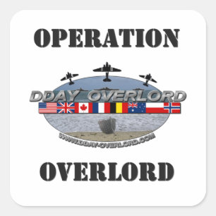 Operation Overlord 1944 Quadratischer Aufkleber