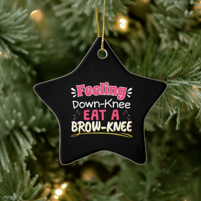 Operation Positivität Pub Niedlich Brownie Keramik Ornament (Baum)