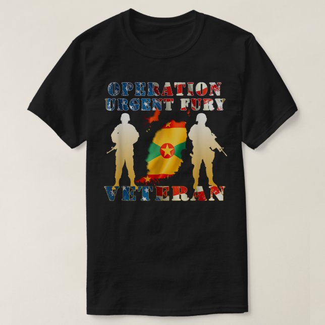 Operation Urgent Fury Combat Veteran Grenada Gesch T-Shirt (Design vorne)