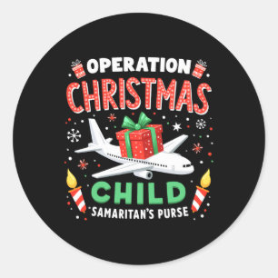 Operation Weihnachtskind Funny Family Matching Xm Runder Aufkleber