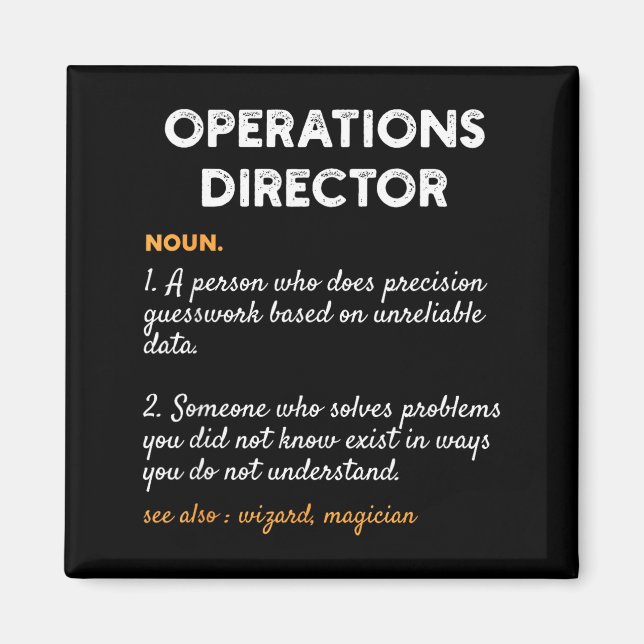 Operations Director Profession Funny Dictionary De Magnet (Vorne)