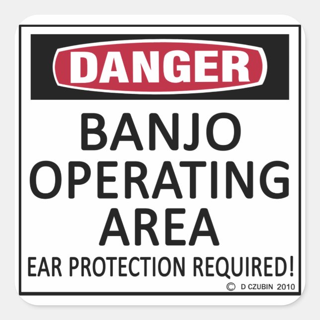Operationsgebiet Banjo Quadratischer Aufkleber (Vorderseite)