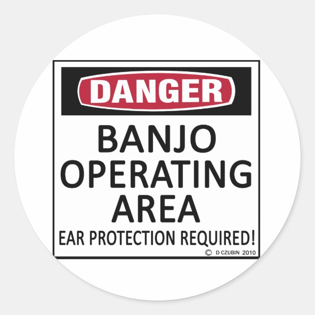 Operationsgebiet Banjo Runder Aufkleber (Vorderseite)