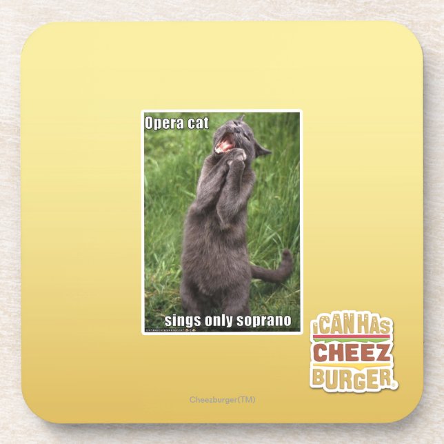 Opern-Katze Getränkeuntersetzer (Vorderseite)