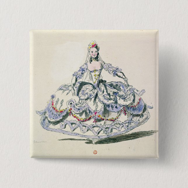 Opern-Kostüm, von der Menüs Plaisirs Sammlung, Button (Vorderseite)