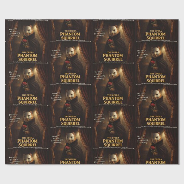 Opern-Phantom-Eichhörnchen-Parodie Geschenkpapier (Flach)