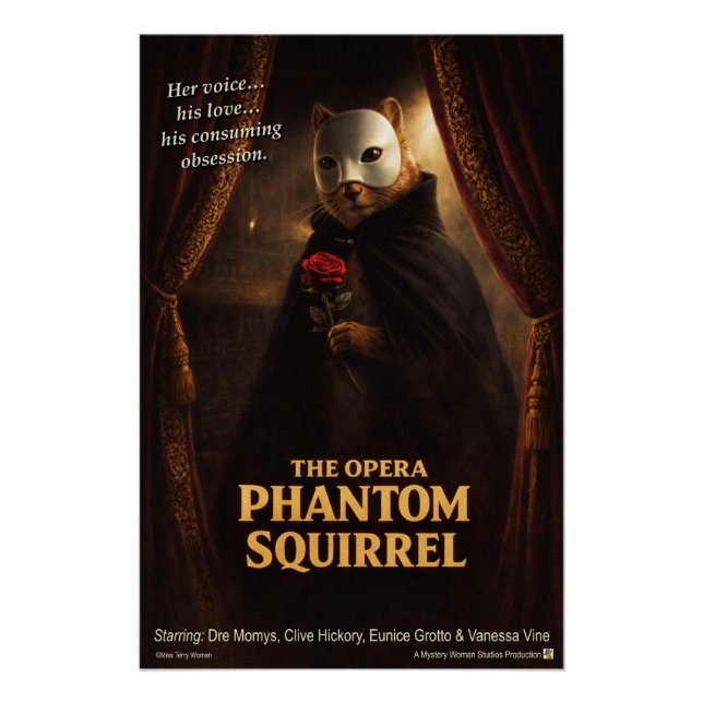 Opern-Phantom-Eichhörnchen-Parodie Poster (Vorderseite)