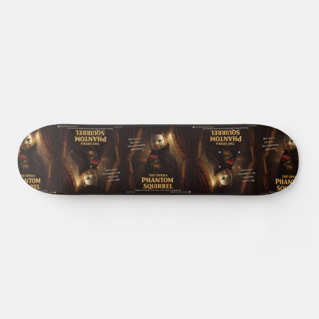 Opern-Phantom-Eichhörnchen-Parodie Skateboard (Horizontal)