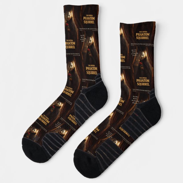 Opern-Phantom-Eichhörnchen-Parodie Socken (Links)
