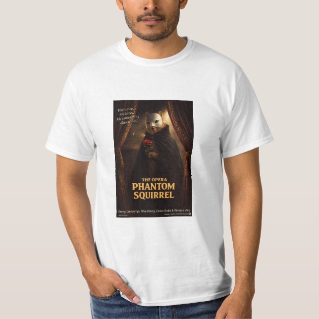 Opern-Phantom-Eichhörnchen-Parodie T-Shirt (Vorderseite)