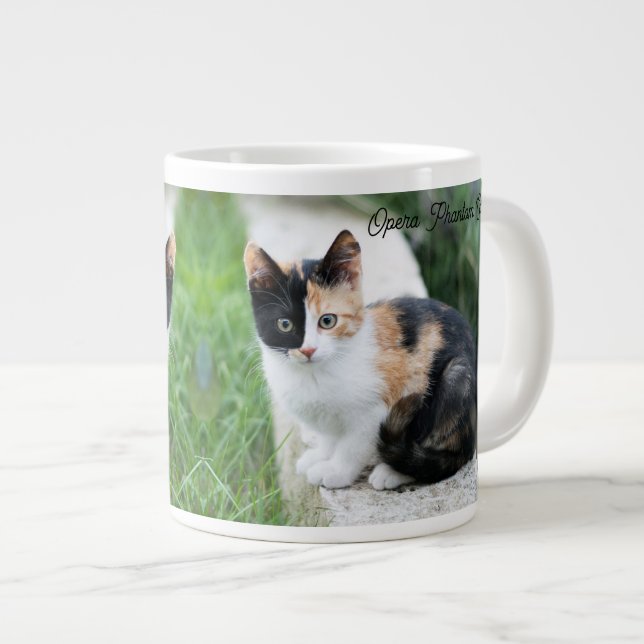 Opern-Phantom-Katze Jumbo-Tasse (Vorderseite Rechts)