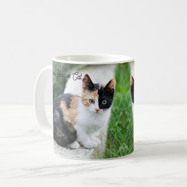 Opern-Phantom-Katze Kaffeetasse (Vorderseite Links)