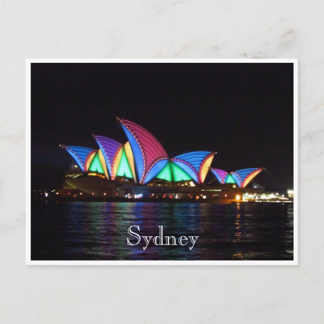 Opernhaus-Sydney-Lichter Postkarte (Vorderseite)