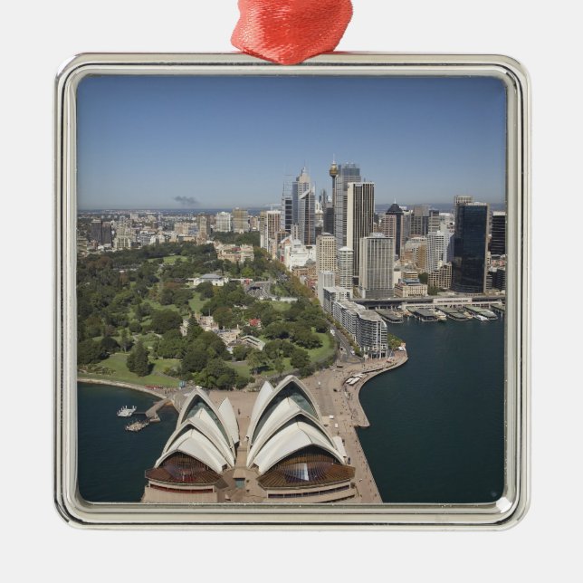 Opernhaus Sydney, Royal Botanic Gardens, CBD Ornament Aus Metall (Vorne)