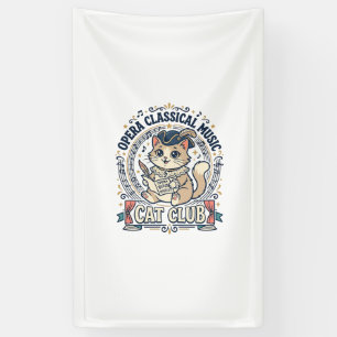 Opernklassik Musik Katze Niedliche Katze T-Shirt-D Banner