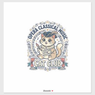 Opernklassik Musik Katze Süße Katze T-Shirt Design Aufkleber