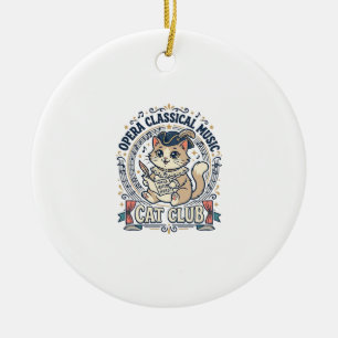 Opernklassik Musik Katze Süße Katze T-Shirt Design Keramik Ornament