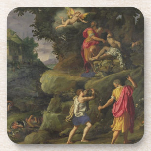 Opfer von Isaac, 1601 (Öl auf Platte) Untersetzer