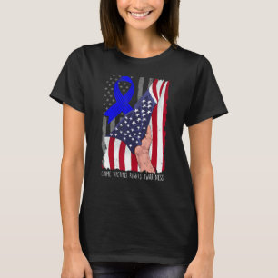 Opferrechte-Bewusstsein Amerikanische Flagge Blau T-Shirt
