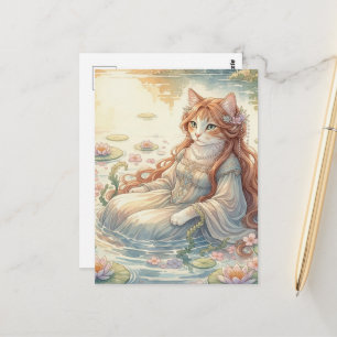 Ophelia als Katze Postkarte