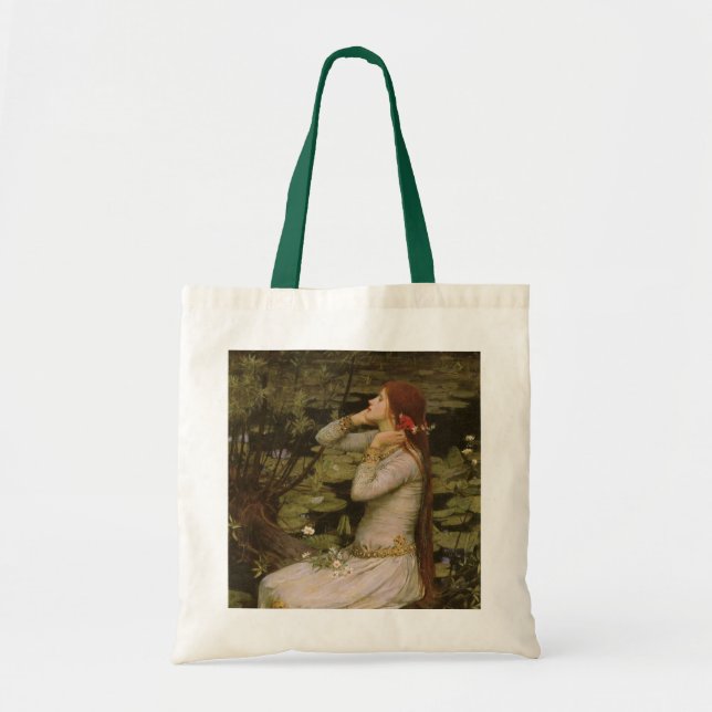 Ophelia am Teich von John William Waterhouse Tragetasche (Vorne)