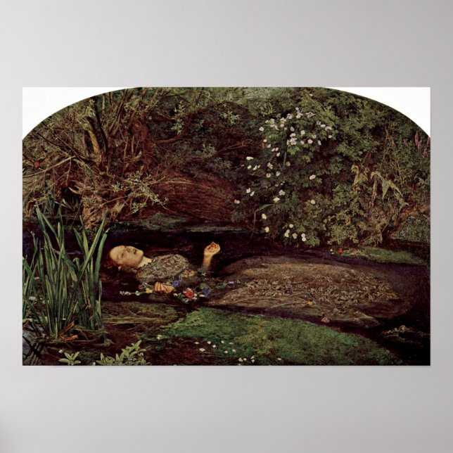 Ophelia by John Everett Millais Poster (Vorne)