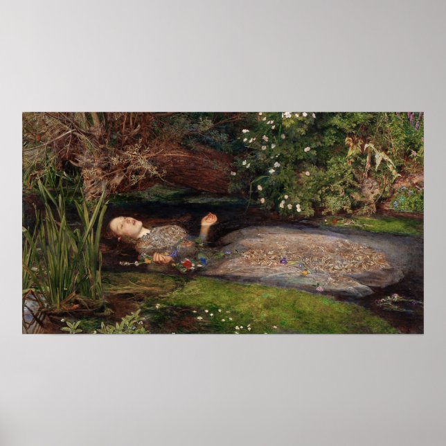Ophelia by John Everett Millais Poster (Vorne)