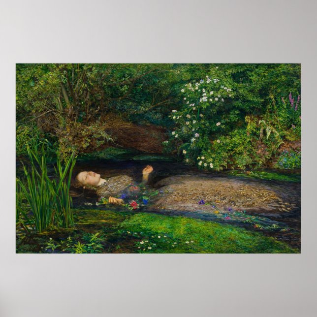 Ophelia by John Everett Millais Poster (Vorne)